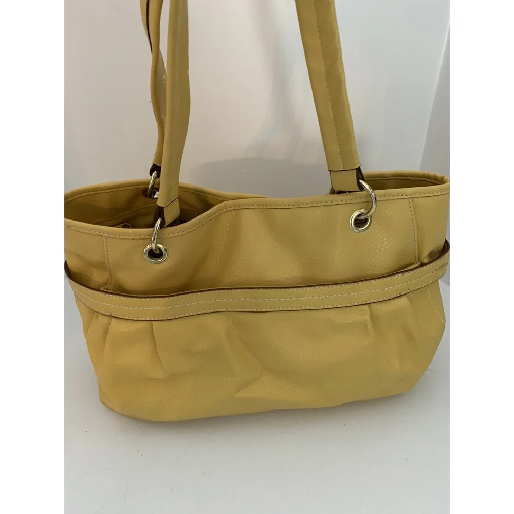 Relic Yellow Faux Leather Shoulderbag Hobo Style Compartments Goldtone Hardware